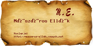 Mészáros Ellák névjegykártya